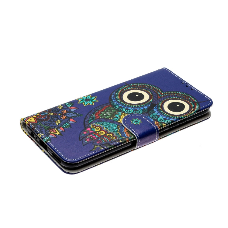 For Samsung Galaxy S22 5G Oil Embossed Pattern PU Leather Phone Case(Blue Owl) - Galaxy S22 5G Cases by buy2fix | Online Shopping UK | buy2fix