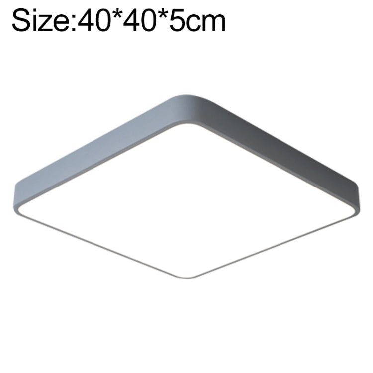 Macaron LED Square Ceiling Lamp, Stepless Dimming, Size:40cm(Grey) - Celling Lights & Chandeliers by buy2fix | Online Shopping UK | buy2fix