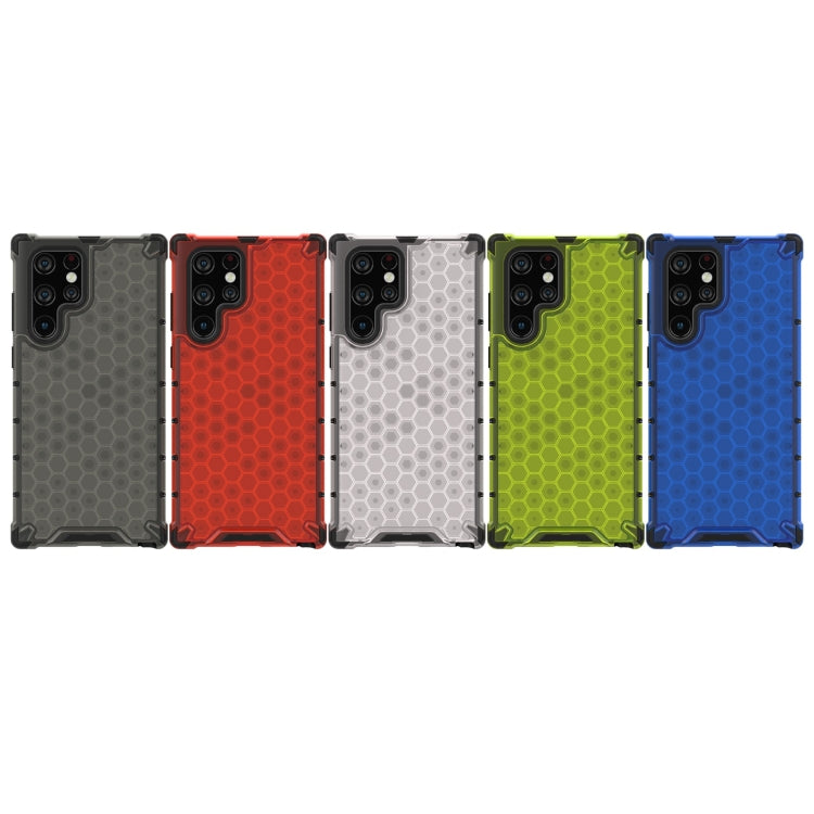 For Samsung Galaxy S22 Ultra 5G Honeycomb PC + TPU Phone Case(Green) by buy2fix