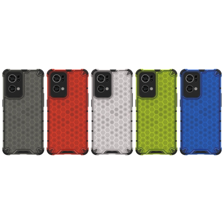 For OPPO Reno7 Pro 5G Honeycomb PC + TPU Phone Case(Blue) by buy2fix