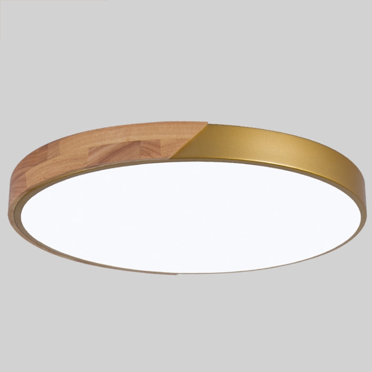 Wood Macaron LED Round Ceiling Lamp, Stepless Dimming, Size:30cm(Gold) - Celling Lights & Chandeliers by buy2fix | Online Shopping UK | buy2fix
