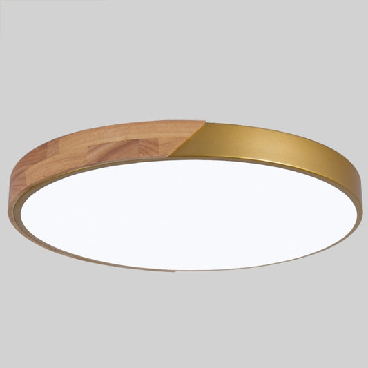 Wood Macaron LED Round Ceiling Lamp, Stepless Dimming, Size:30cm(Gold) by buy2fix