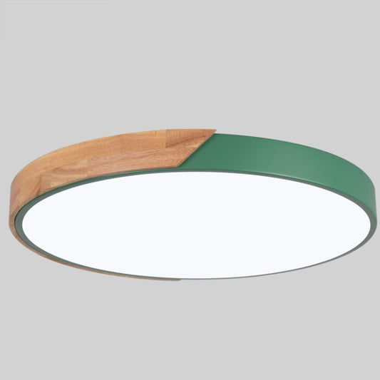 Wood Macaron LED Round Ceiling Lamp, Stepless Dimming, Size:60cm(Green) by buy2fix