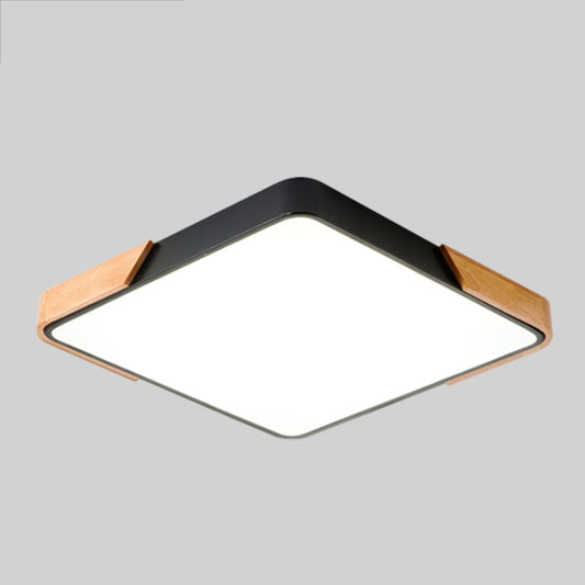 Wood Macaron LED Square Ceiling Lamp, Stepless Dimming, Size:40cm(Black) by buy2fix