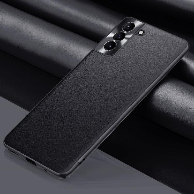 For Samsung Galaxy S22 5G Plain Skin Leather Phone Case(Black) - Galaxy S22 5G Cases by buy2fix | Online Shopping UK | buy2fix