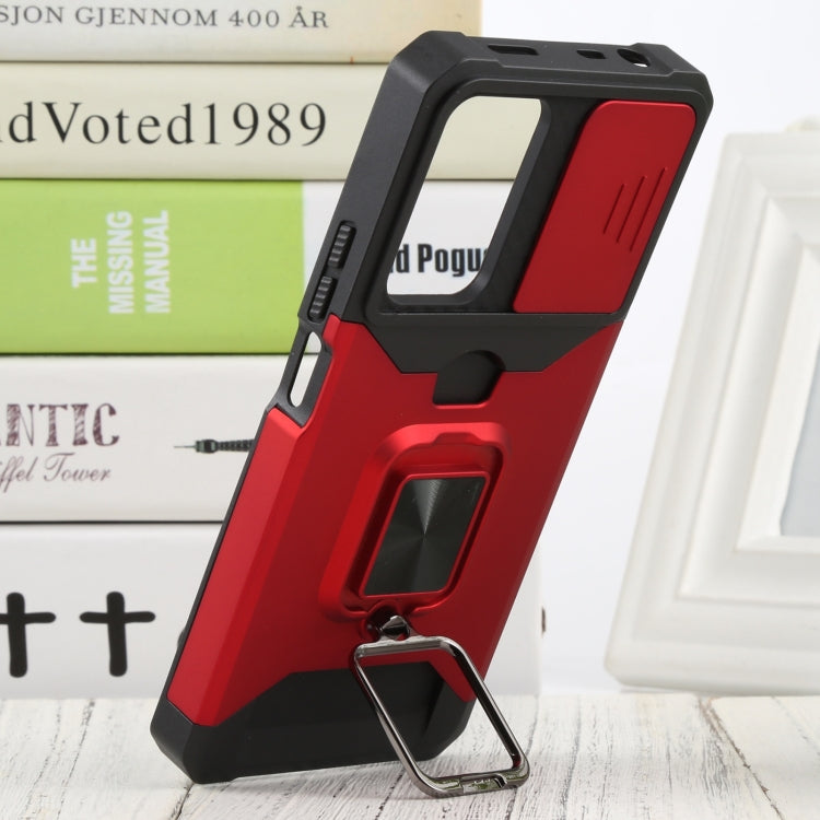 For Xiaomi Redmi Note 11 Pro 5G / 4G International Version Sliding Camera Cover Design PC + TPU Shockproof Phone Case(Red) by buy2fix