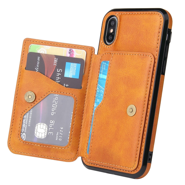 For iPhone XR Calf Texture Magnetic Case(Brown) - More iPhone Cases by buy2fix | Online Shopping UK | buy2fix