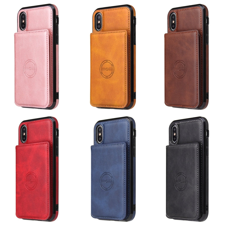 For iPhone XR Calf Texture Magnetic Case(Brown) - More iPhone Cases by buy2fix | Online Shopping UK | buy2fix