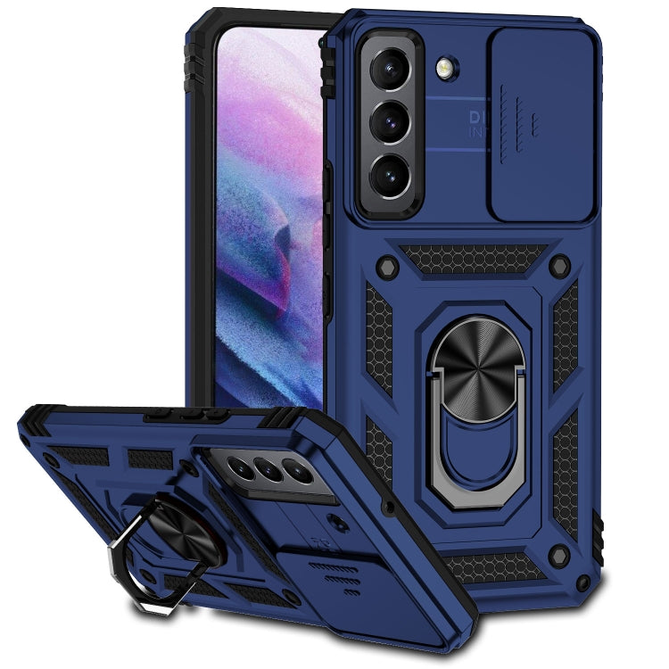 For Samsung Galaxy S22+ 5G Sliding Camshield Holder Phone Case(Blue) - Galaxy S22+ 5G Cases by buy2fix | Online Shopping UK | buy2fix