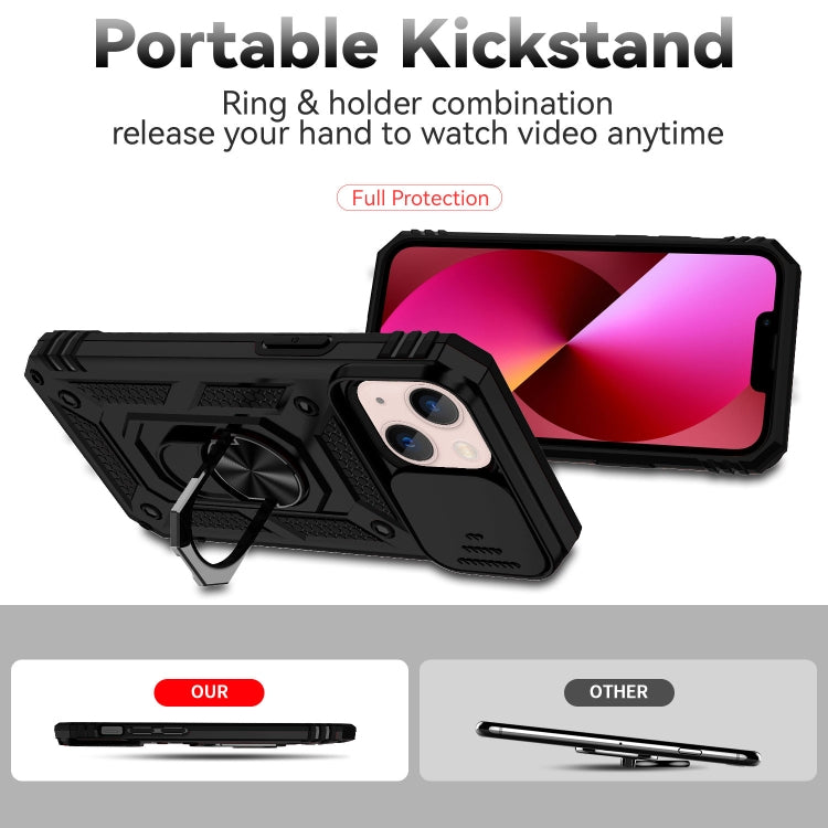 For iPhone 13 mini Sliding Camshield Holder Phone Case (Black) - iPhone 13 mini Cases by buy2fix | Online Shopping UK | buy2fix
