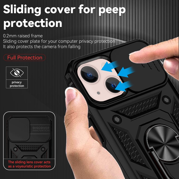 For iPhone 13 mini Sliding Camshield Holder Phone Case (Black) - iPhone 13 mini Cases by buy2fix | Online Shopping UK | buy2fix