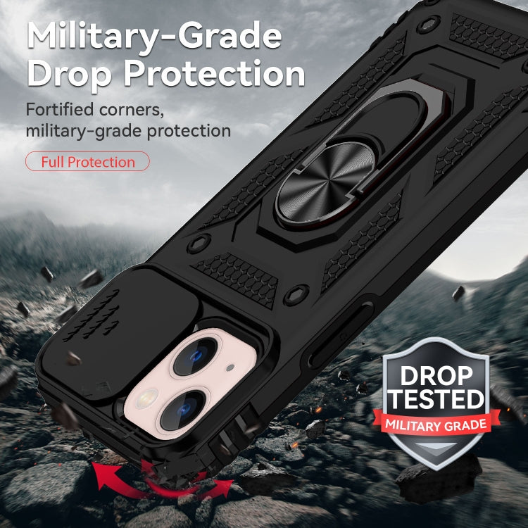 For iPhone 13 mini Sliding Camshield Holder Phone Case (Black) - iPhone 13 mini Cases by buy2fix | Online Shopping UK | buy2fix