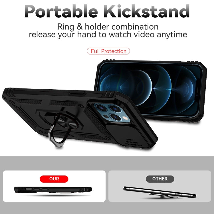 For iPhone 12 Pro Max Sliding Camshield Holder Phone Case(Black) - iPhone 12 Pro Max Cases by buy2fix | Online Shopping UK | buy2fix