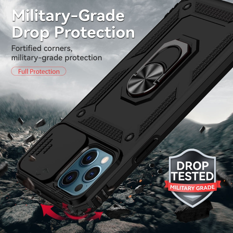 For iPhone 12 Pro Max Sliding Camshield Holder Phone Case(Black) - iPhone 12 Pro Max Cases by buy2fix | Online Shopping UK | buy2fix