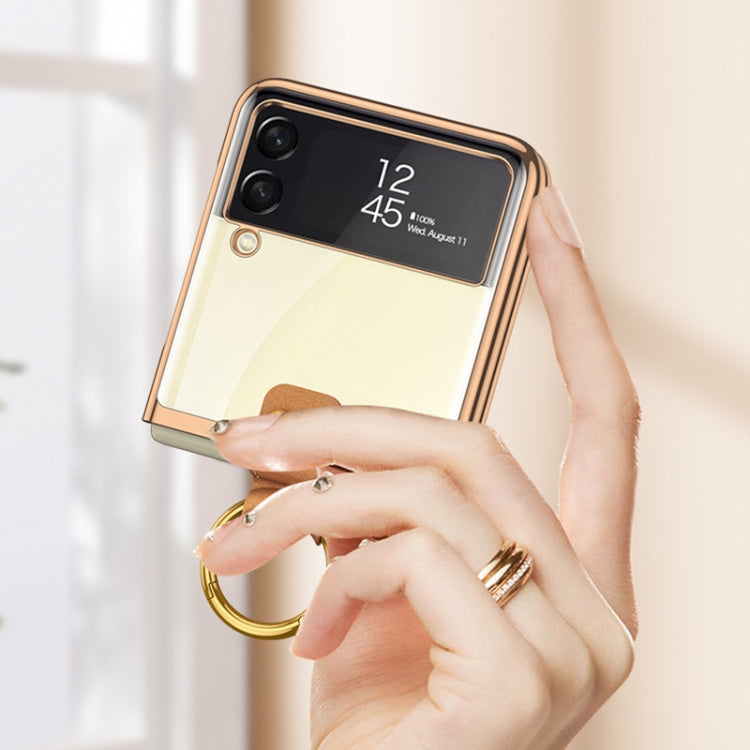 For Samsung Galaxy Z Flip3 5G GKK Phantom Electroplating Phone Case with Ring(Transparent) by GKK