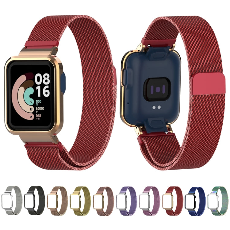 For Xiaomi Mi Watch Lite / Redmi Watch Milanese Magnetic Metal Watchband(Rose Red) by buy2fix