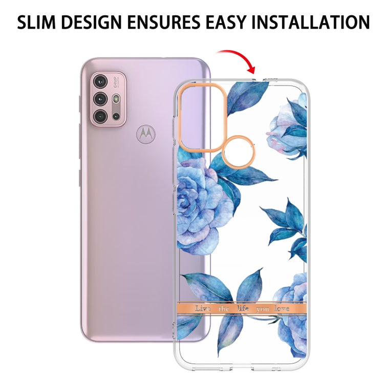 For Motorola Moto G30 / G20 / G10 / G10 Power Flowers and Plants Series IMD TPU Phone Case(Orchid Peony) by buy2fix