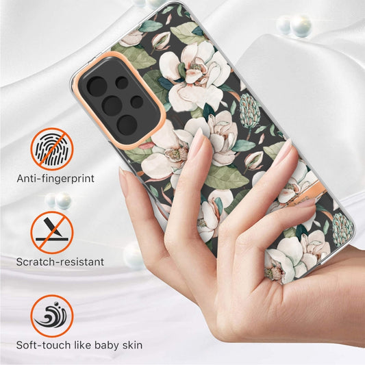 For Samsung Galaxy A53 5G Flowers and Plants Series IMD TPU Phone Case(Green Gardenia) by buy2fix