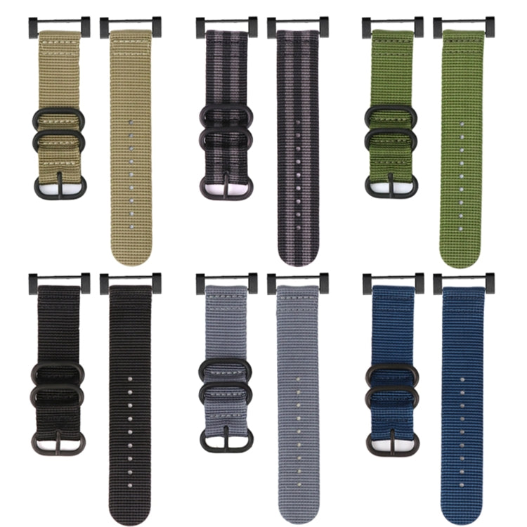 For Suunto CORE Three-ring Steel Buckle Nylon Watch Band(Midnight Blue) - by buy2fix | Online Shopping UK | buy2fix