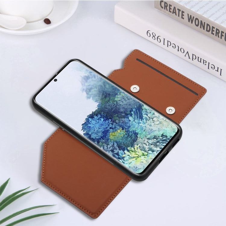 For Samsung Galaxy S22 5G Skin Feel PU + TPU + PC Phone Case with Card Slots(Brown) - Galaxy S22 5G Cases by buy2fix | Online Shopping UK | buy2fix