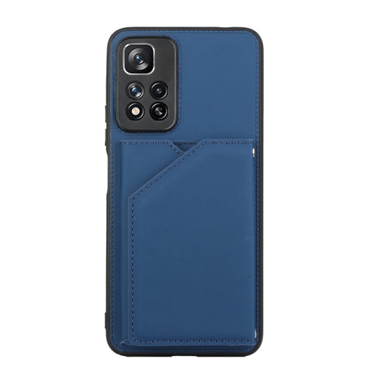 For Xiaomi Redmi Note 11 Pro Skin Feel PU + TPU + PC Phone Case with Card Slots(Blue) - Xiaomi Cases by buy2fix | Online Shopping UK | buy2fix