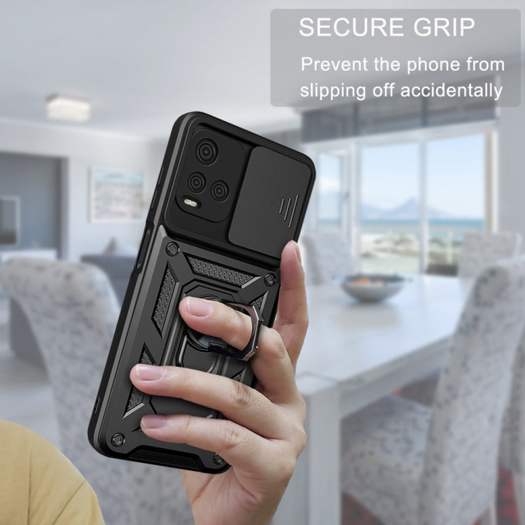 For vivo Y21s Sliding Camera Cover TPU+PC Phone Case(Black) by buy2fix