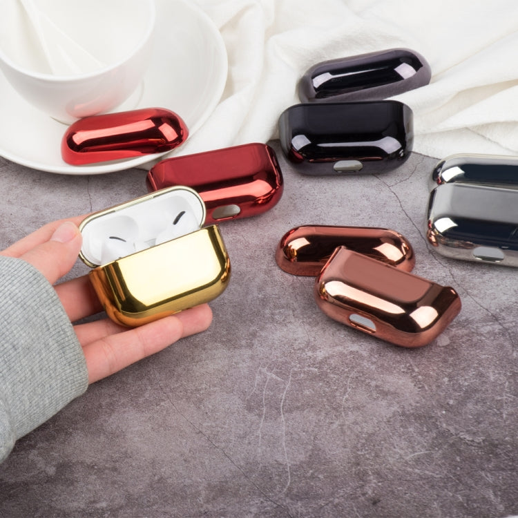 For AirPods Pro Electroplated PC Earphones Shockproof Protective Case(Gold) - For AirPods Pro by buy2fix | Online Shopping UK | buy2fix