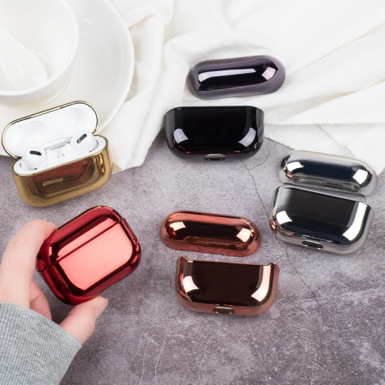 For AirPods Pro Electroplated PC Earphones Shockproof Protective Case(Gold) - For AirPods Pro by buy2fix | Online Shopping UK | buy2fix