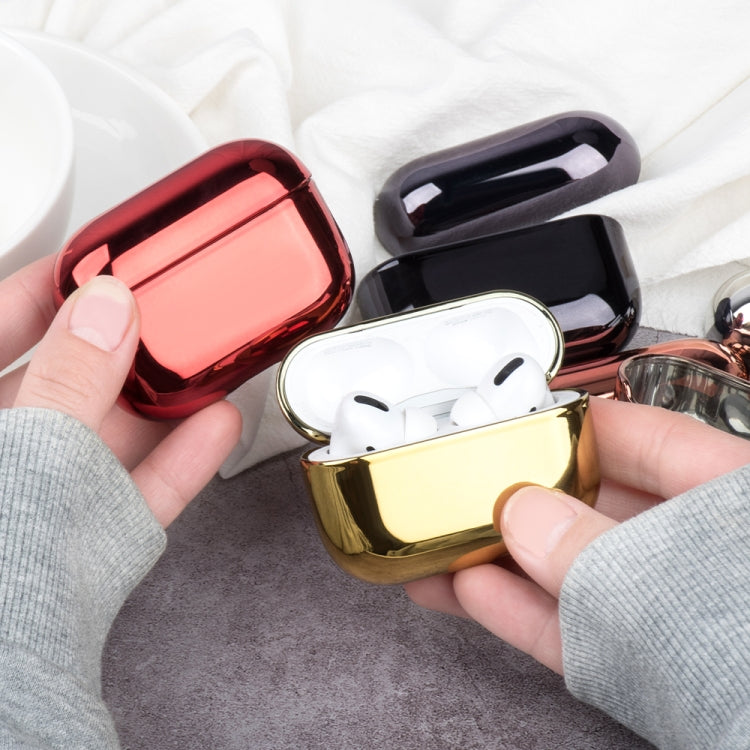 For AirPods Pro Electroplated PC Earphones Shockproof Protective Case(Gold) - For AirPods Pro by buy2fix | Online Shopping UK | buy2fix