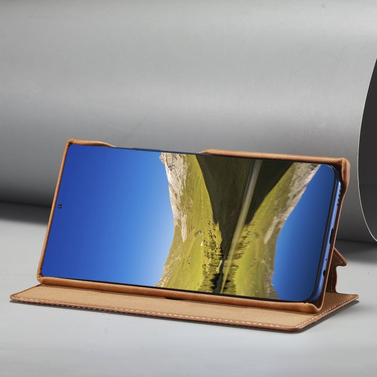 For Samsung Galaxy S22 Ultra 5G LC.IMEEKE Hon Ancient Series Horizontal Flip Leather Phone Case(Brown) by LC.IMEEKE