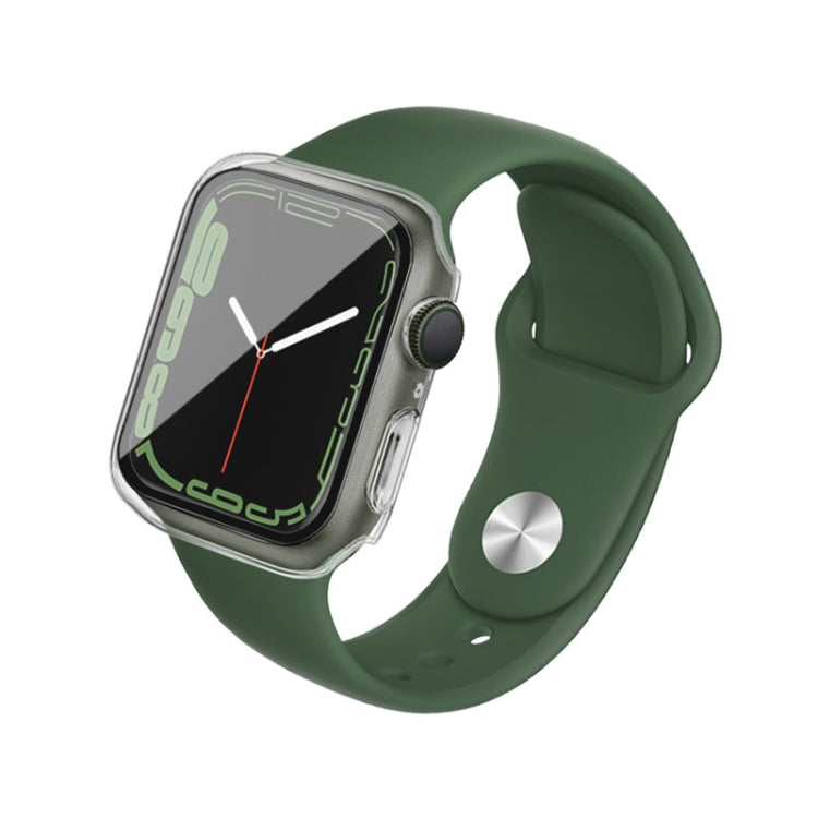 imak PC Case with Tempered Glass Film For Apple Watch Series 8 / 7 45mm(Transparent) - Watch Cases by imak | Online Shopping UK | buy2fix