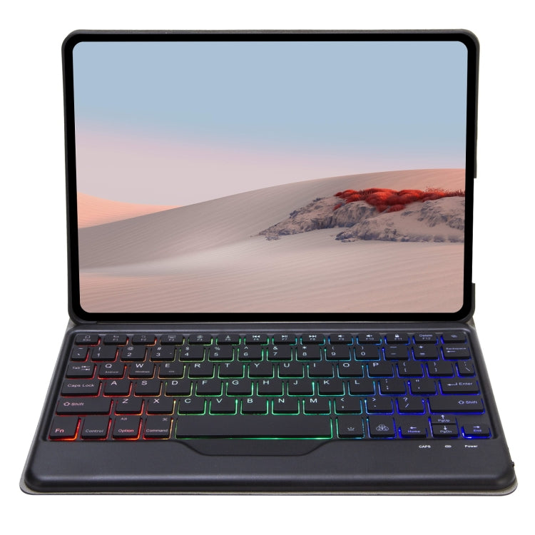 For Microsoft Surface Go 3 / 2 / 1 SFGOS Tri-color Backlit Tree Texture Bluetooth Keyboard Leather Case(Black + Black) - Mobile Accessories by buy2fix | Online Shopping UK | buy2fix