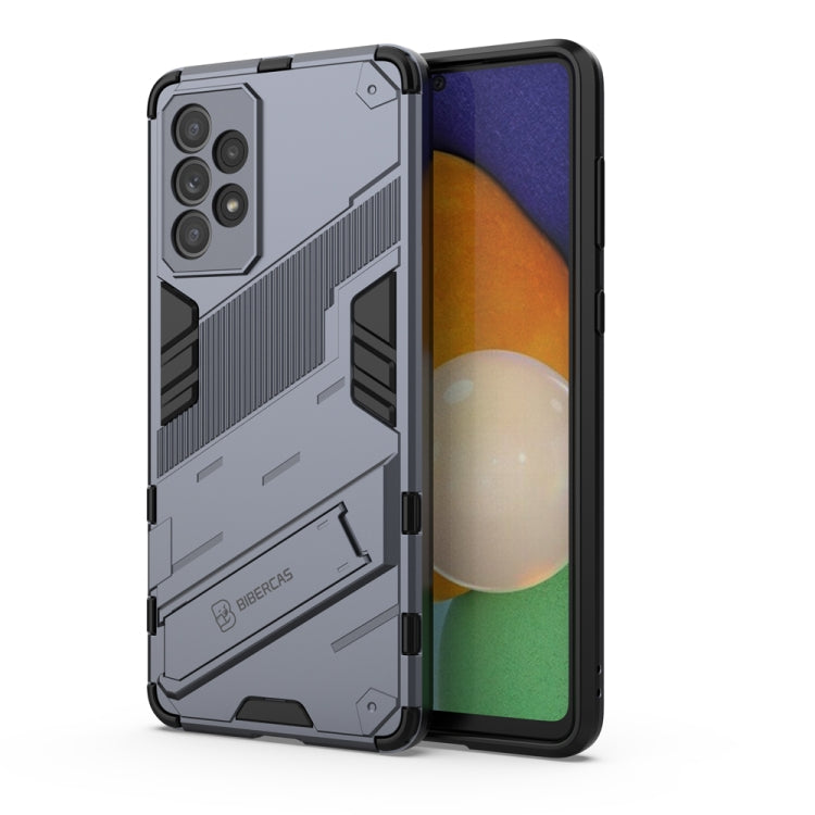 For Samsung Galaxy A73 5G Punk Armor 2 in 1 PC + TPU Shockproof Phone Case with Invisible Holder(Gray) - Galaxy Phone Cases by buy2fix | Online Shopping UK | buy2fix