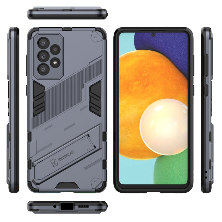 For Samsung Galaxy A73 5G Punk Armor 2 in 1 PC + TPU Shockproof Phone Case with Invisible Holder(Gray) - Galaxy Phone Cases by buy2fix | Online Shopping UK | buy2fix