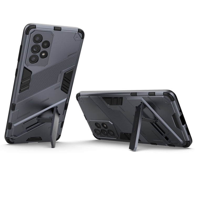 For Samsung Galaxy A73 5G Punk Armor 2 in 1 PC + TPU Shockproof Phone Case with Invisible Holder(Gray) - Galaxy Phone Cases by buy2fix | Online Shopping UK | buy2fix