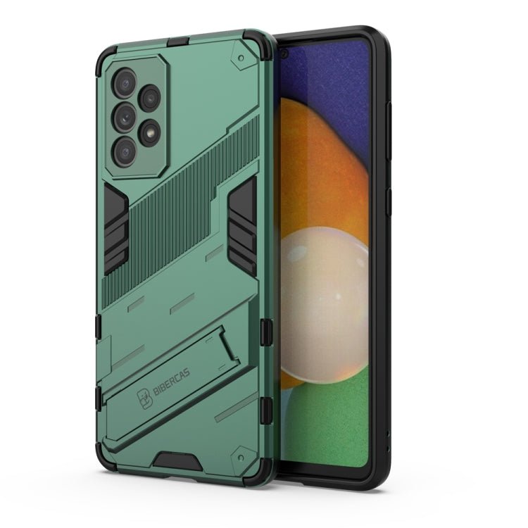 For Samsung Galaxy A73 5G Punk Armor 2 in 1 PC + TPU Shockproof Phone Case with Invisible Holder(Green) - Galaxy Phone Cases by buy2fix | Online Shopping UK | buy2fix
