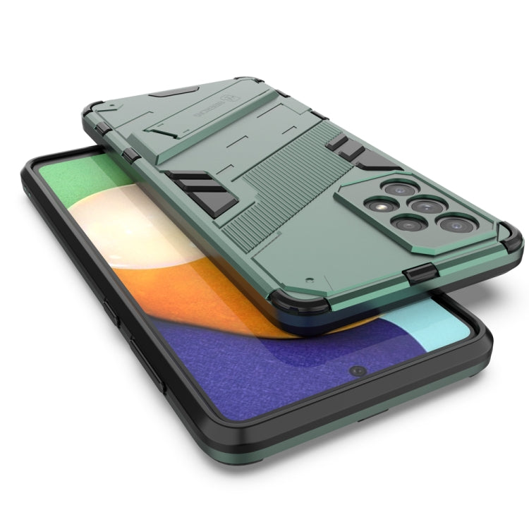 For Samsung Galaxy A73 5G Punk Armor 2 in 1 PC + TPU Shockproof Phone Case with Invisible Holder(Green) - Galaxy Phone Cases by buy2fix | Online Shopping UK | buy2fix