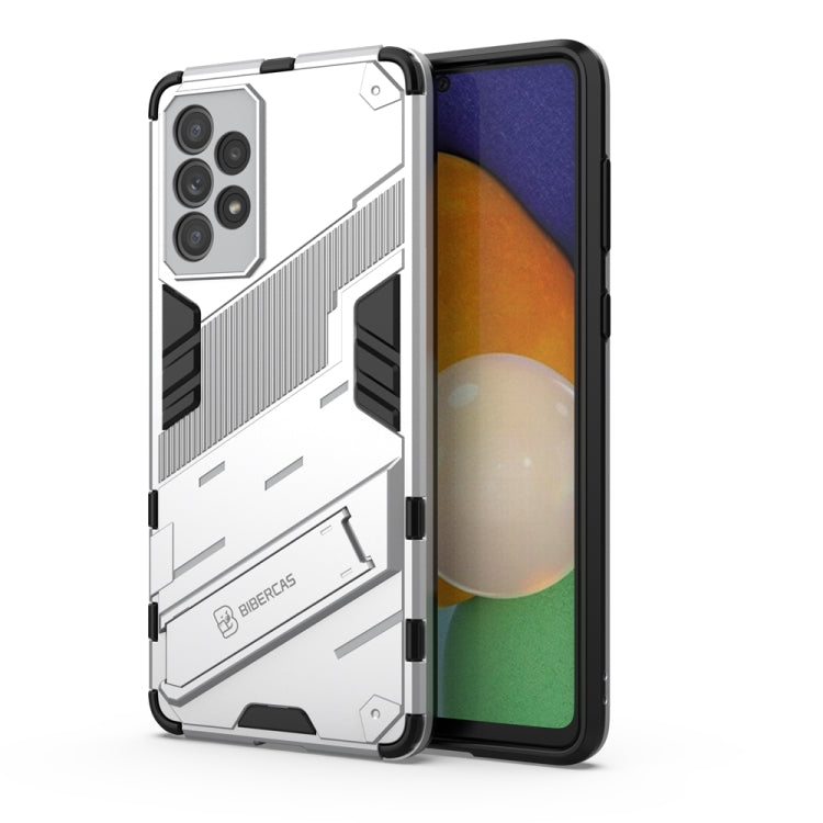 For Samsung Galaxy A73 5G Punk Armor 2 in 1 PC + TPU Shockproof Phone Case with Invisible Holder(White) - Galaxy Phone Cases by buy2fix | Online Shopping UK | buy2fix