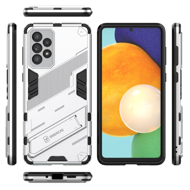 For Samsung Galaxy A73 5G Punk Armor 2 in 1 PC + TPU Shockproof Phone Case with Invisible Holder(White) - Galaxy Phone Cases by buy2fix | Online Shopping UK | buy2fix