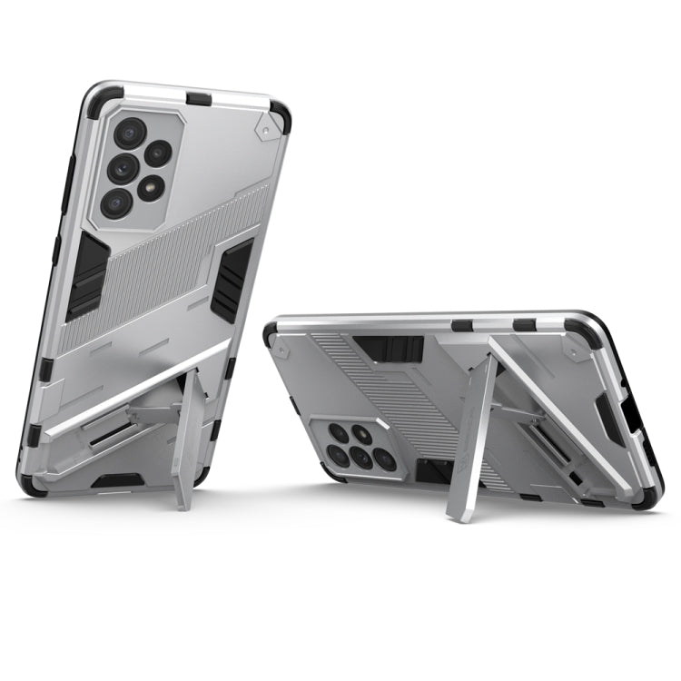 For Samsung Galaxy A73 5G Punk Armor 2 in 1 PC + TPU Shockproof Phone Case with Invisible Holder(White) - Galaxy Phone Cases by buy2fix | Online Shopping UK | buy2fix