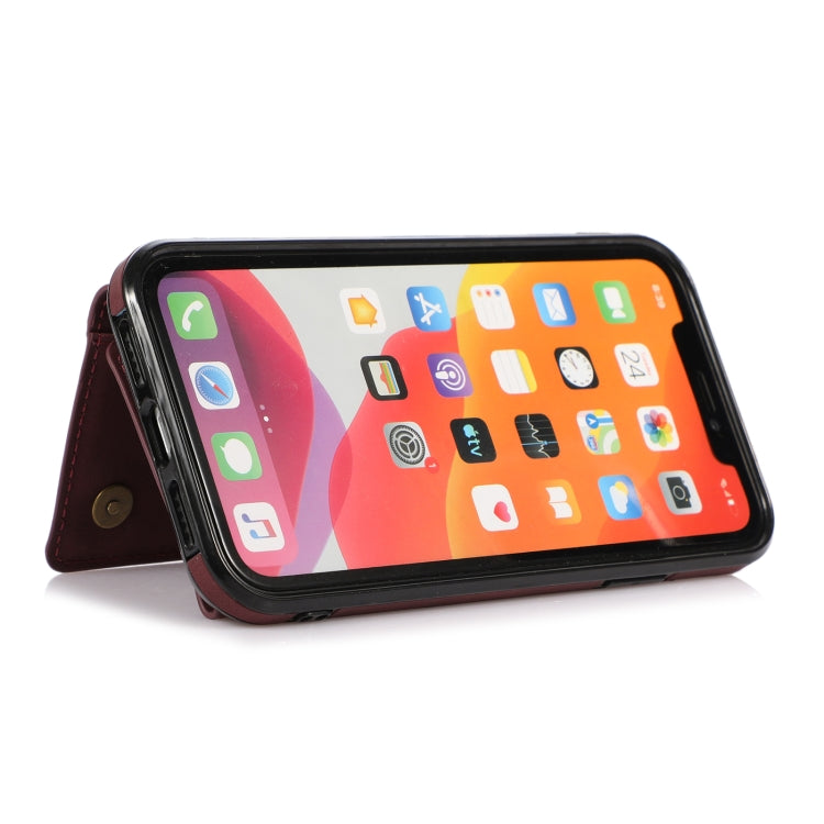 Three-fold Leather Phone Case with Card Slot & Wallet & Holder For iPhone 11 Pro Max(Wine Red) - iPhone 11 Pro Max Cases by buy2fix | Online Shopping UK | buy2fix