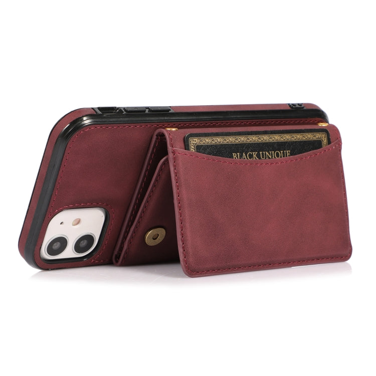 Three-fold Leather Phone Case with Card Slot & Wallet & Holder For iPhone 11 Pro Max(Wine Red) - iPhone 11 Pro Max Cases by buy2fix | Online Shopping UK | buy2fix