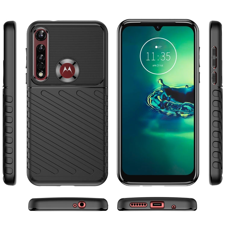 For Motorola One Vision Plus Thunderbolt Shockproof TPU Protective Soft Phone Case(Black) - Motorola Cases by buy2fix | Online Shopping UK | buy2fix