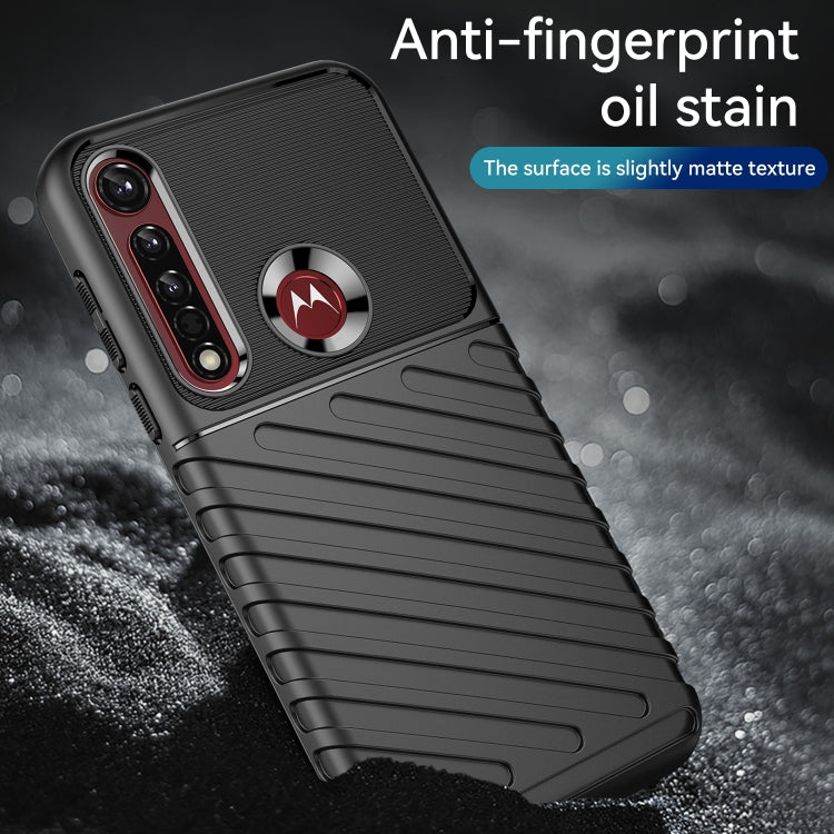 For Motorola One Vision Plus Thunderbolt Shockproof TPU Protective Soft Phone Case(Black) - Motorola Cases by buy2fix | Online Shopping UK | buy2fix