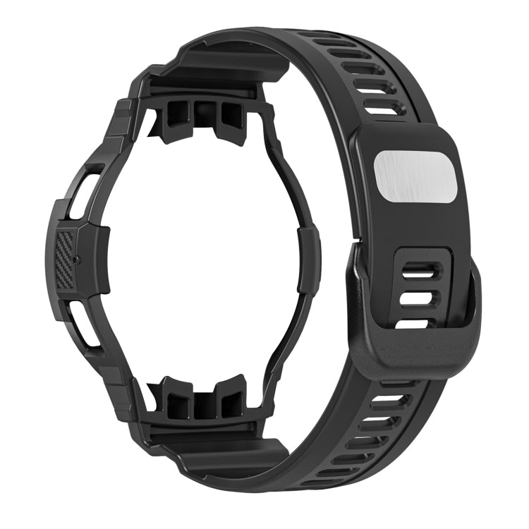 For Samsung Galaxy Watch4 Classic 42mm Carbon Fiber Sport Silicone Integrated Watch Band(Black) - Watch Bands by buy2fix | Online Shopping UK | buy2fix