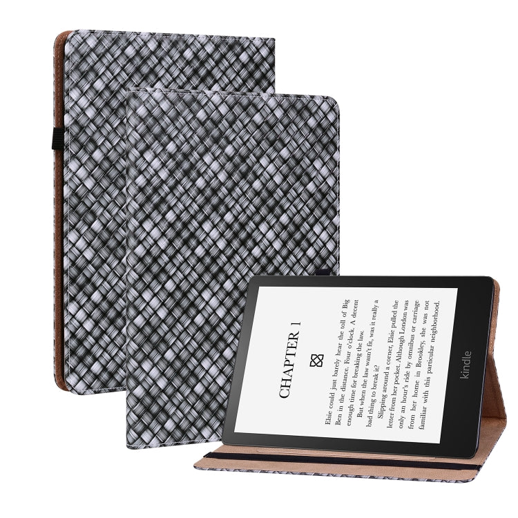 For Amazon Kindle Paperwhite 5 Color Weave Smart Leather Tablet Case(Black) - Amazon by buy2fix | Online Shopping UK | buy2fix