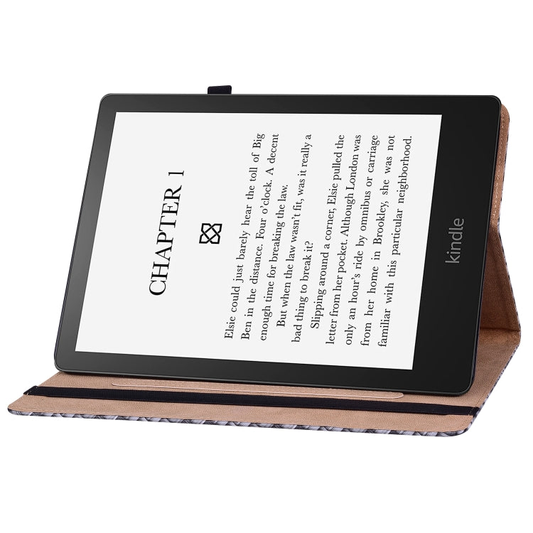 For Amazon Kindle Paperwhite 5 Color Weave Smart Leather Tablet Case(Black) - Amazon by buy2fix | Online Shopping UK | buy2fix