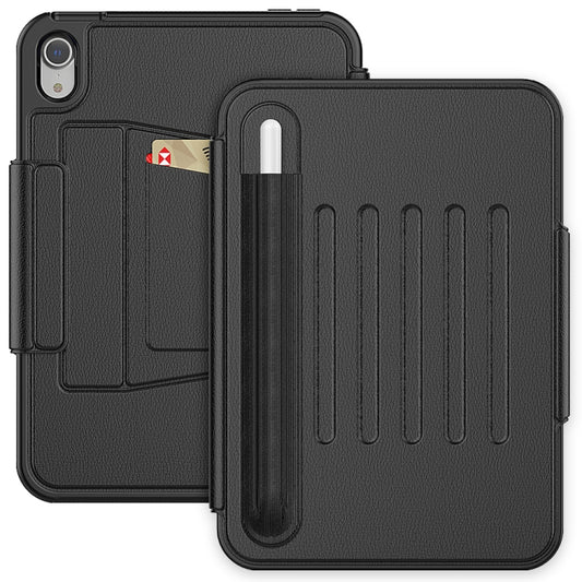 For iPad mini 6 / mini 2024 Smart B Magnetic Leather Tablet Case(Black) - iPad mini 6 Cases by buy2fix | Online Shopping UK | buy2fix