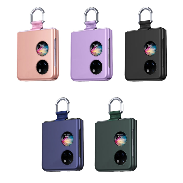 For Huawei P50 Pocket Ribbon Lanyard Skin Feel Phone Case(Purple) - Huawei Cases by buy2fix | Online Shopping UK | buy2fix