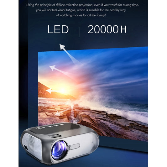 T7i 720P 200 ANSI Home Theater LED HD Digital Projector, Same Screen Version, US Plug(Silver Grey) by buy2fix